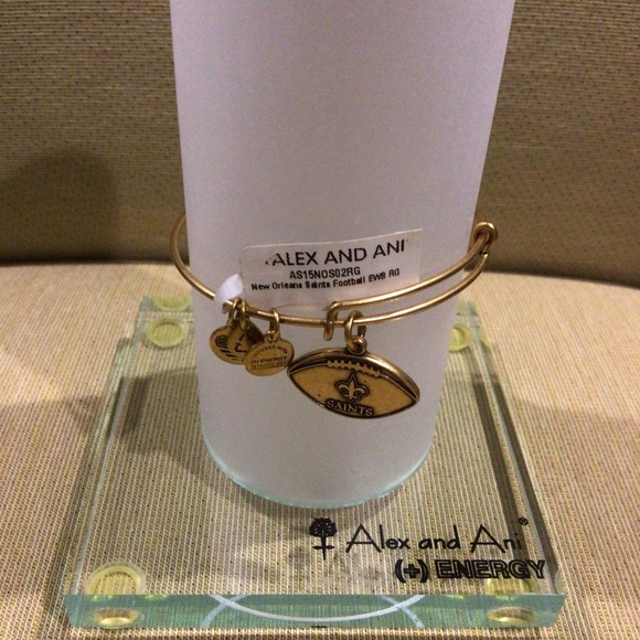Alex and Ani Jewelry - Alex And Ani “New Orleans Saints” Rafaelian Gold Expandable Wire Bangle Bracelet